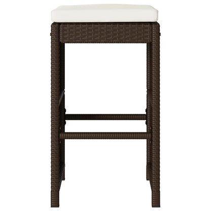 vidaXL Garten-Barhocker mit Kissen 6 Stk. Braun Poly Rattan