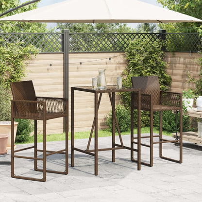 vidaXL Table de bar de jardin marron 70x70x110 cm en résine tressée