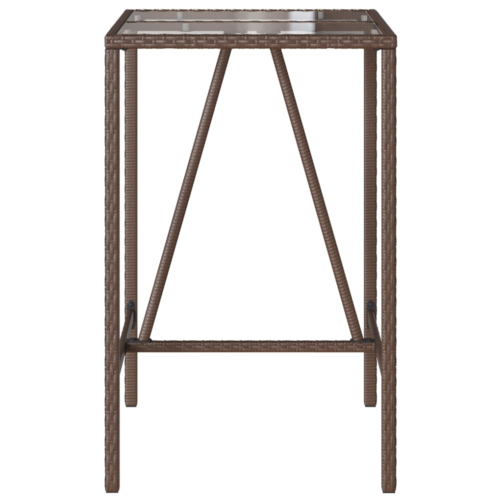 vidaXL Table de bar de jardin marron 70x70x110 cm en résine tressée
