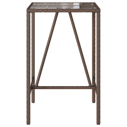 vidaXL Table de bar de jardin marron 70x70x110 cm en résine tressée