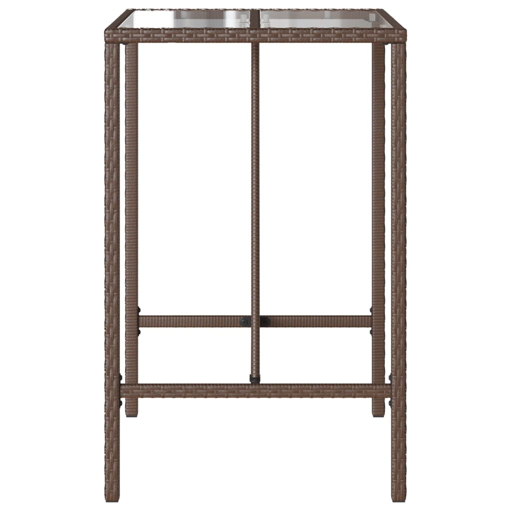 vidaXL Table de bar de jardin marron 70x70x110 cm en résine tressée