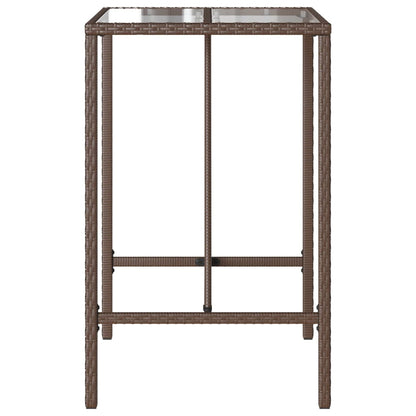 vidaXL Table de bar de jardin marron 70x70x110 cm en résine tressée