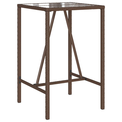 vidaXL Table de bar de jardin marron 70x70x110 cm en résine tressée