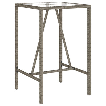 vidaXL Table de bar de jardin gris 70x70x110 cm résine tressée