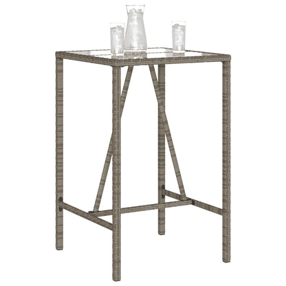 vidaXL Table de bar de jardin gris 70x70x110 cm résine tressée