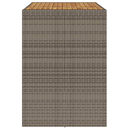 vidaXL Garten-Bartisch mit Holzplatte Grau 145x80x110 cm Polyrattan