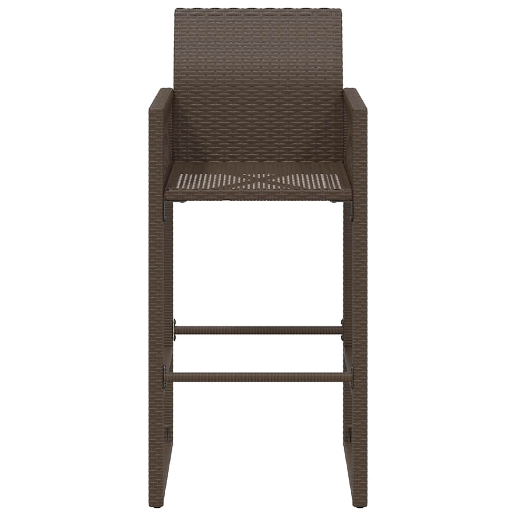 vidaXL Tabourets de bar de jardin 2 pcs Marron Résine tressée