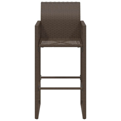 vidaXL Tabourets de bar de jardin 2 pcs Marron Résine tressée