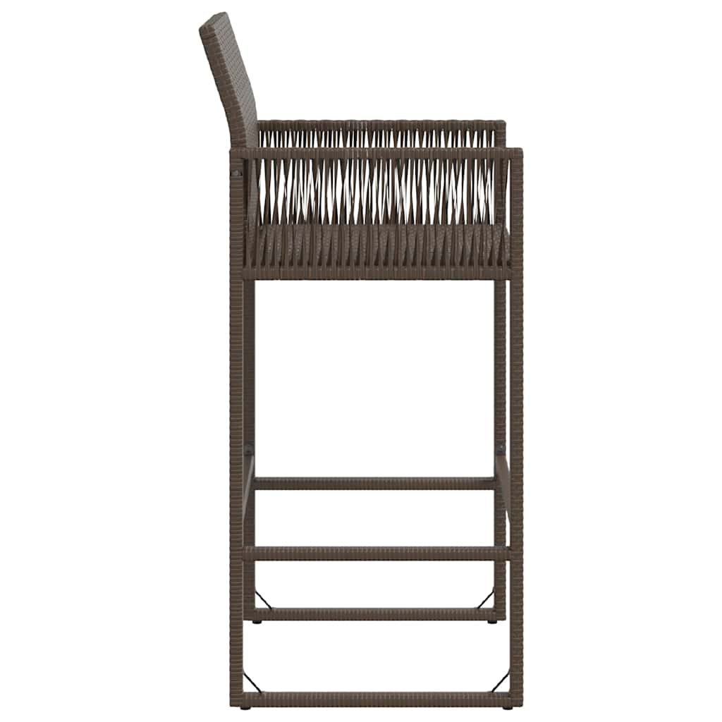vidaXL Tabourets de bar de jardin 2 pcs Marron Résine tressée