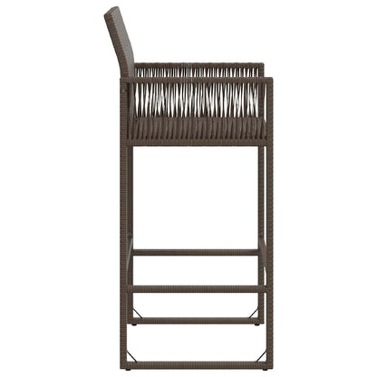 vidaXL Tabourets de bar de jardin 2 pcs Marron Résine tressée