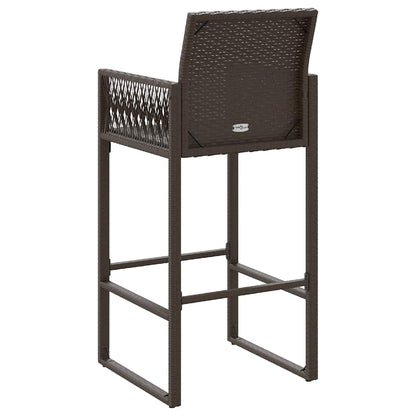 vidaXL Tabourets de bar de jardin 2 pcs Marron Résine tressée