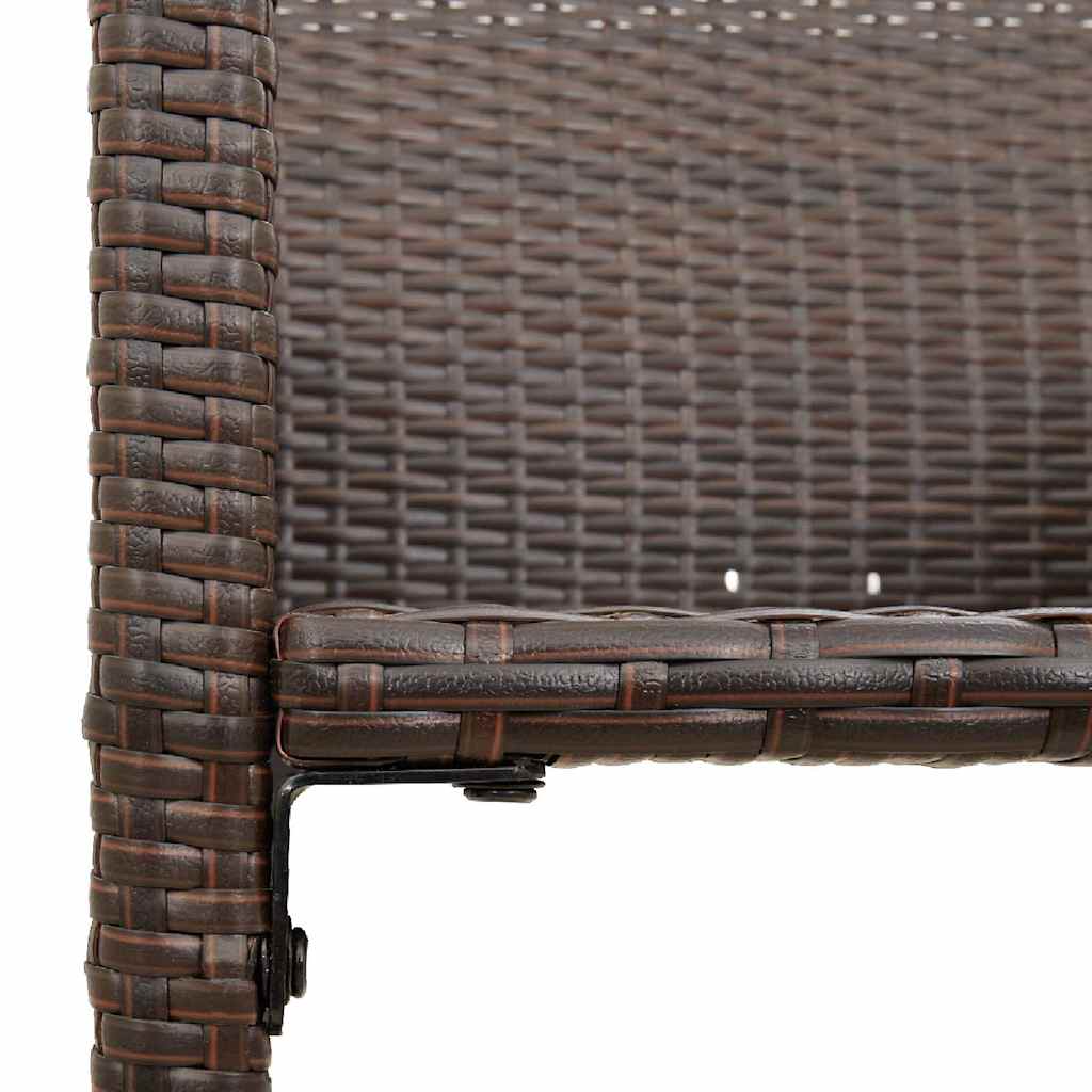 vidaXL Tabourets de bar de jardin 2 pcs Marron Résine tressée