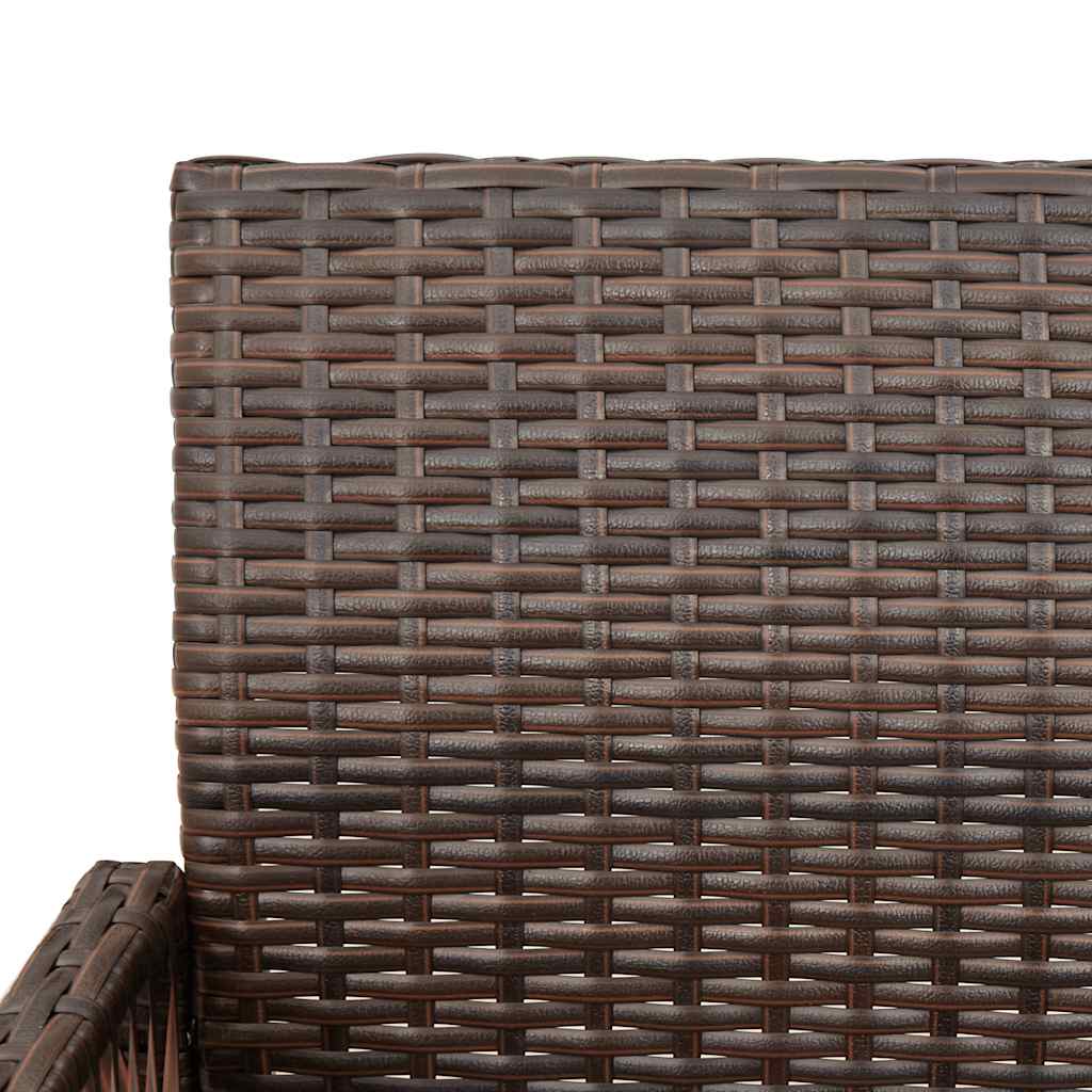 vidaXL Tabourets de bar de jardin 2 pcs Marron Résine tressée