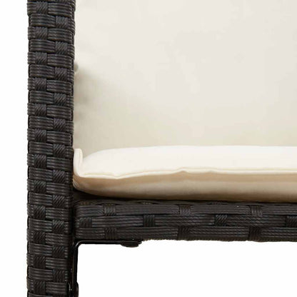 vidaXL Tabourets de bar de jardin avec coussins 2 pcs Noir Résine tressée