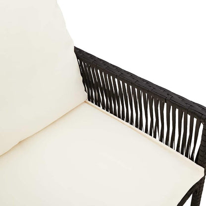 vidaXL Tabourets de bar de jardin avec coussins 2 pcs Noir Résine tressée