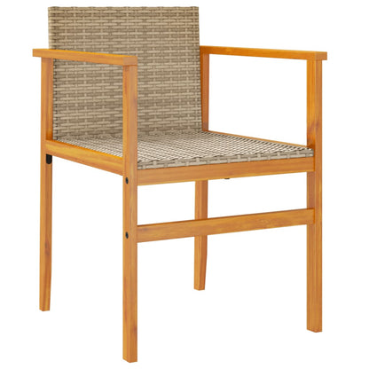 vidaXL Chaises de jardin 2 pcs Beige Résine tressée et bois massif