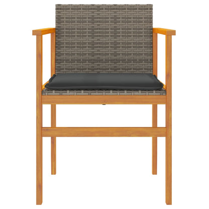 vidaXL Chaises de jardin avec coussins 2 pcs. Gris résine tressée bois massif