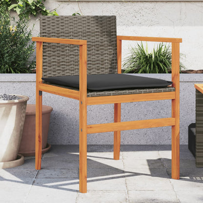 vidaXL Chaises de jardin avec coussins 2 pcs. Gris résine tressée bois massif