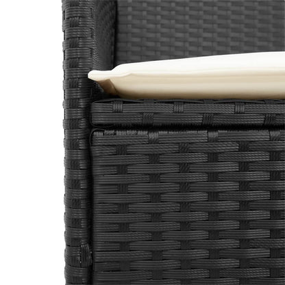 vidaXL Gartenstühle mit Kissen 2 Stk. Schwarz Poly Rattan Massivholz
