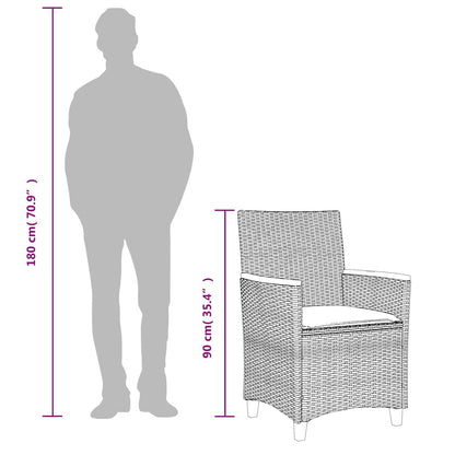vidaXL Gartenstühle mit Kissen 2 Stk. Beige Poly Rattan Massivholz