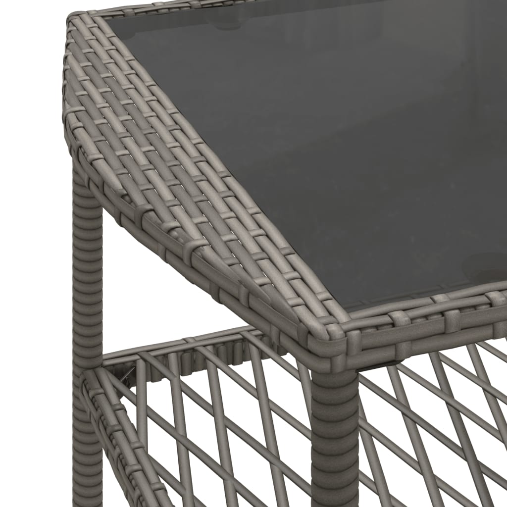 vidaXL 4-tlg. Garten-Sofagarnitur mit Kissen Grau Poly Rattan