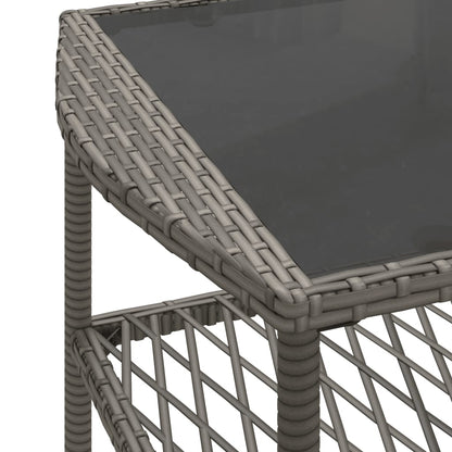 vidaXL 4-tlg. Garten-Sofagarnitur mit Kissen Grau Poly Rattan