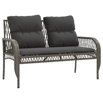 vidaXL 4-tlg. Garten-Sofagarnitur mit Kissen Grau Poly Rattan