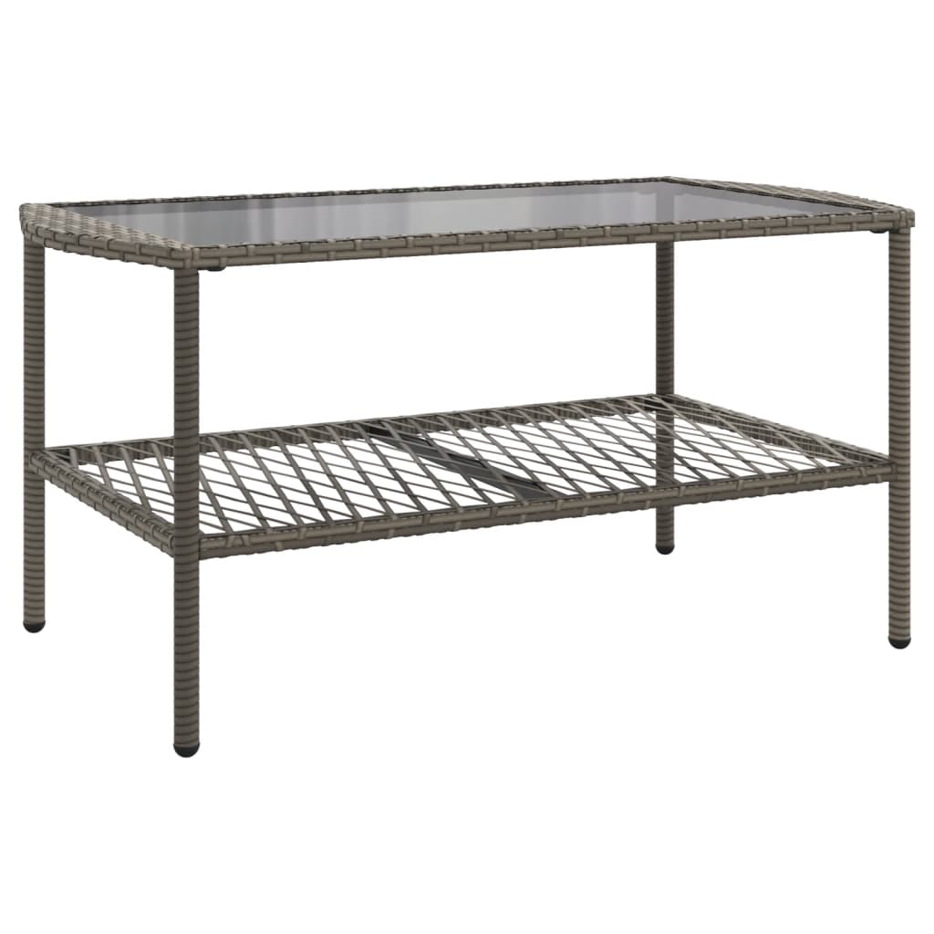 vidaXL 4-tlg. Garten-Sofagarnitur mit Kissen Grau Poly Rattan