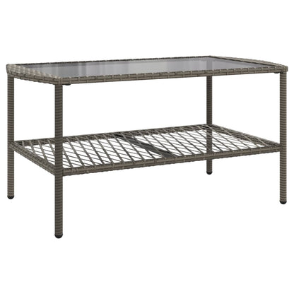 vidaXL 4-tlg. Garten-Sofagarnitur mit Kissen Grau Poly Rattan