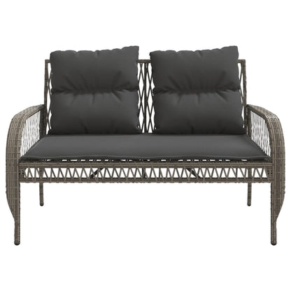 vidaXL 4-tlg. Garten-Sofagarnitur mit Kissen Grau Poly Rattan