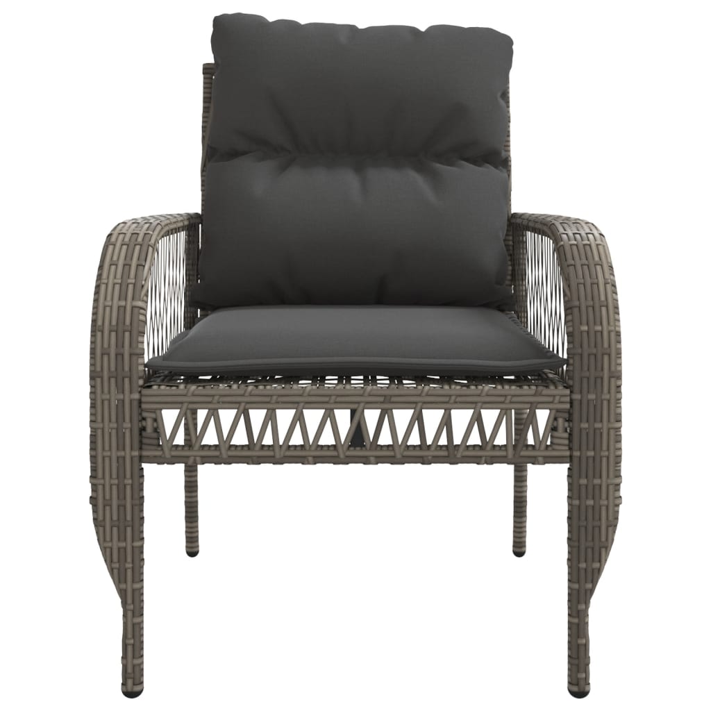 vidaXL 4-tlg. Garten-Sofagarnitur mit Kissen Grau Poly Rattan