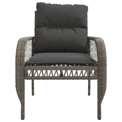 vidaXL 4-tlg. Garten-Sofagarnitur mit Kissen Grau Poly Rattan