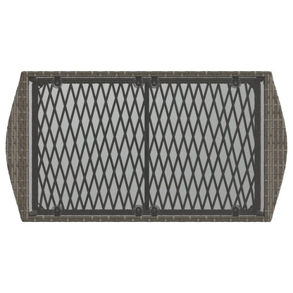 vidaXL 4-tlg. Garten-Sofagarnitur mit Kissen Grau Poly Rattan