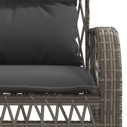 vidaXL 4-tlg. Garten-Sofagarnitur mit Kissen Grau Poly Rattan