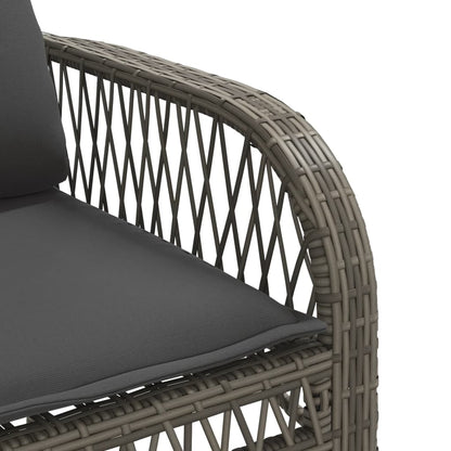 vidaXL 4-tlg. Garten-Sofagarnitur mit Kissen Grau Poly Rattan