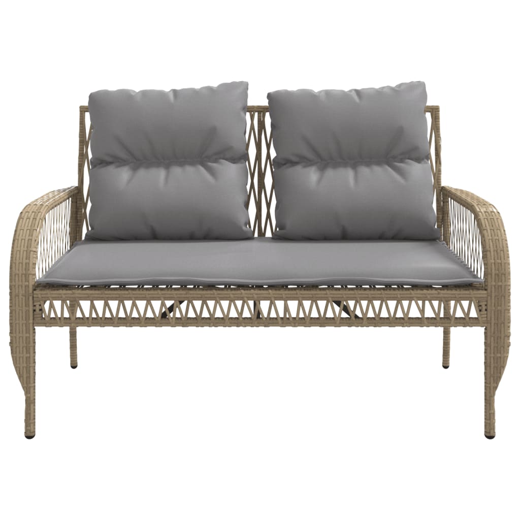 vidaXL Ensemble de canapés de jardin 4 pcs avec coussins en résine tressée beige