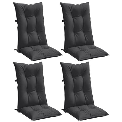 vidaXL Coussins pour chaises à dossier haut 4 pcs Mélange Anthracite 120x50x7 cm Tissu