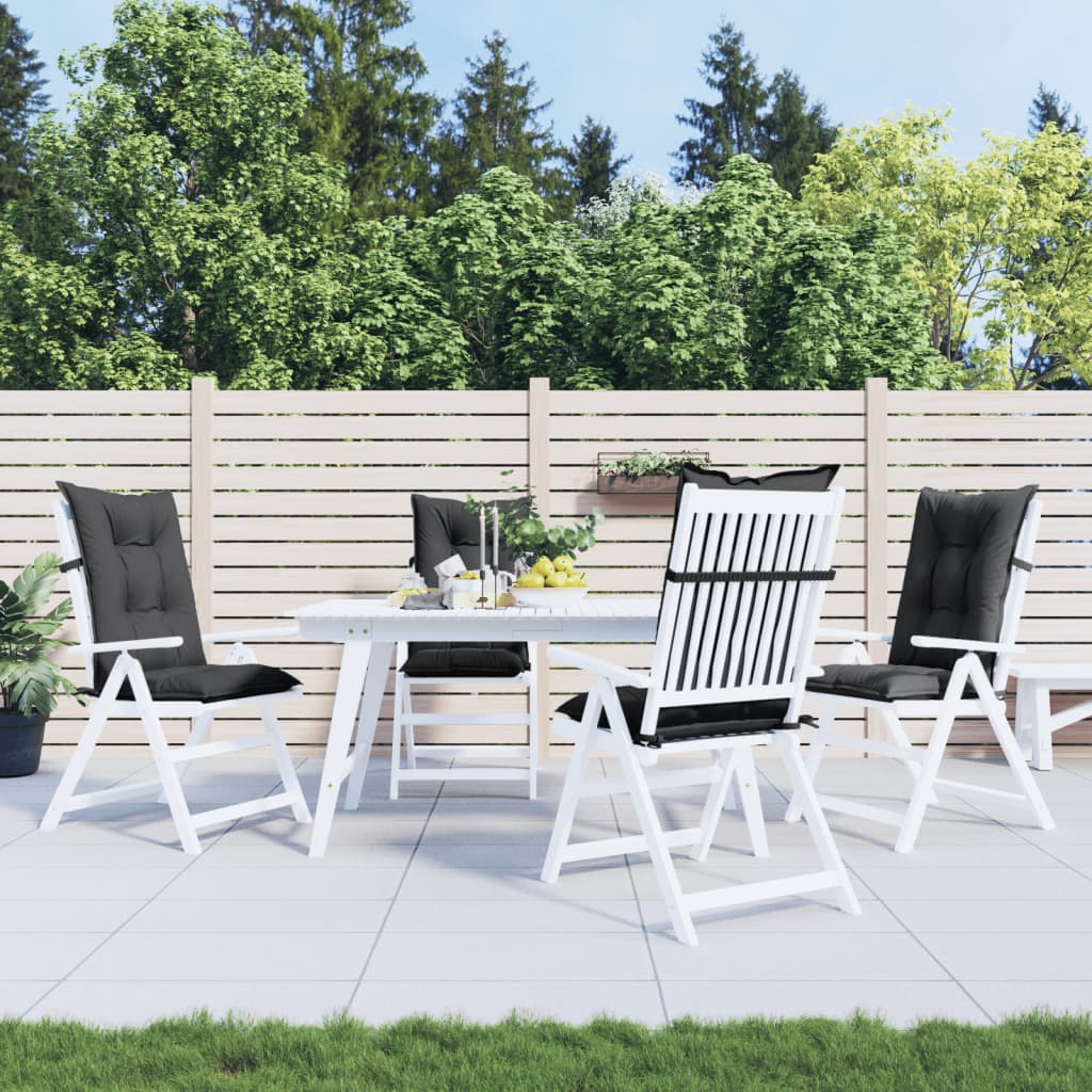 vidaXL Coussins pour chaises à dossier haut 4 pcs Mélange Anthracite 120x50x7 cm Tissu