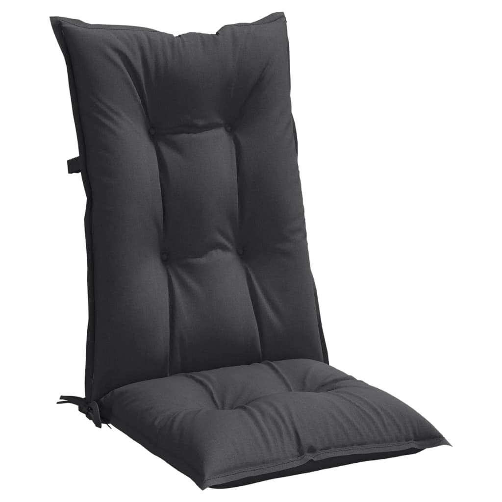 vidaXL Coussins pour chaises à dossier haut 4 pcs Mélange Anthracite 120x50x7 cm Tissu