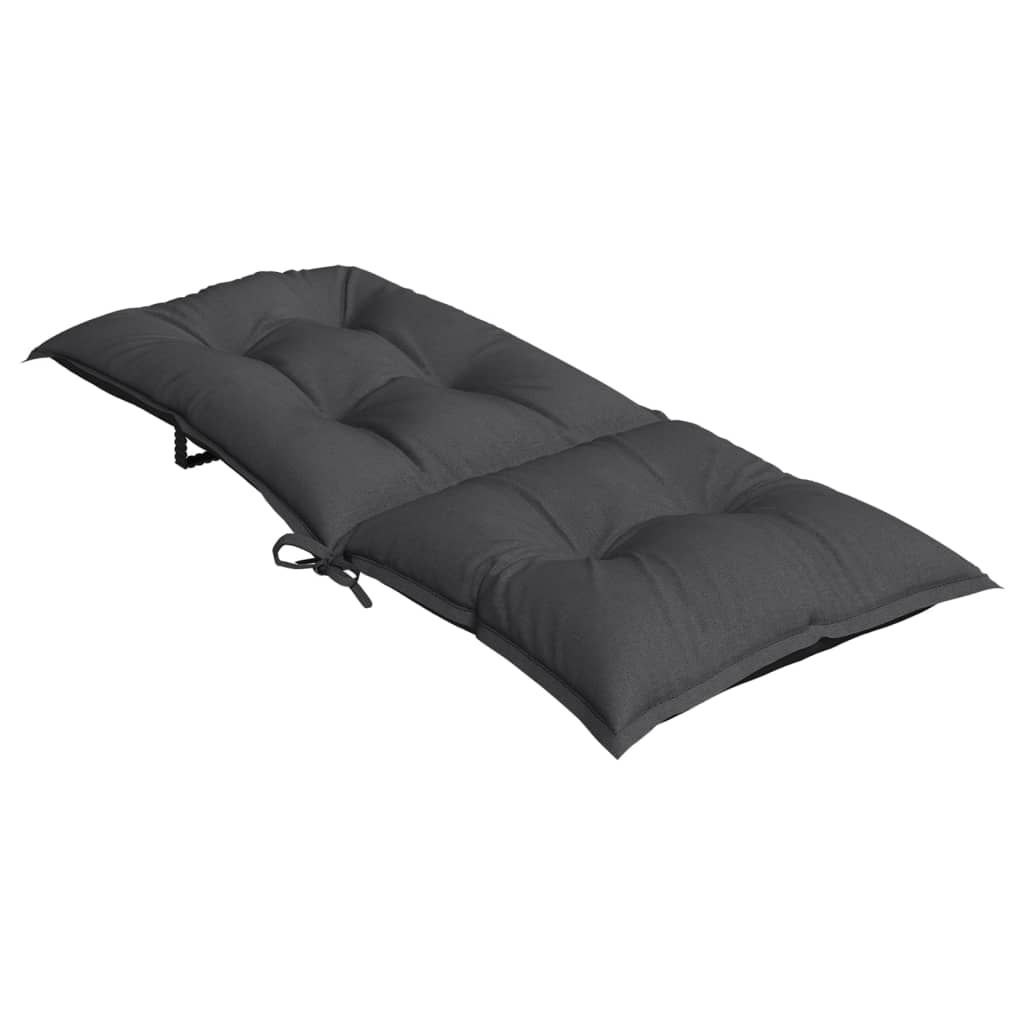 vidaXL Coussins pour chaises à dossier haut 4 pcs Mélange Anthracite 120x50x7 cm Tissu