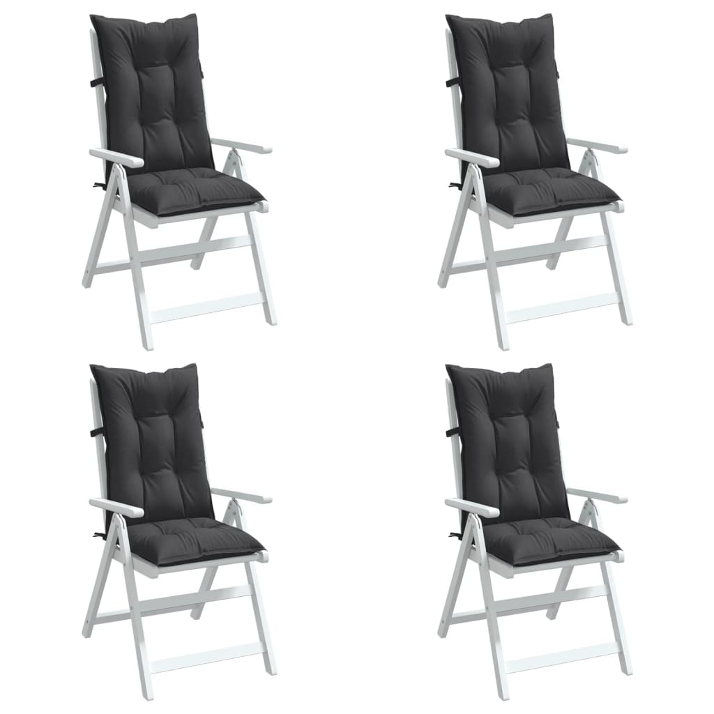 vidaXL Coussins pour chaises à dossier haut 4 pcs Mélange Anthracite 120x50x7 cm Tissu