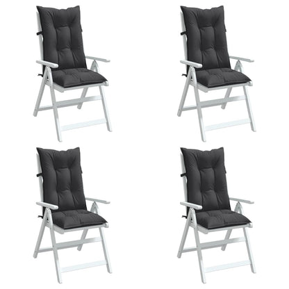 vidaXL Coussins pour chaises à dossier haut 4 pcs Mélange Anthracite 120x50x7 cm Tissu
