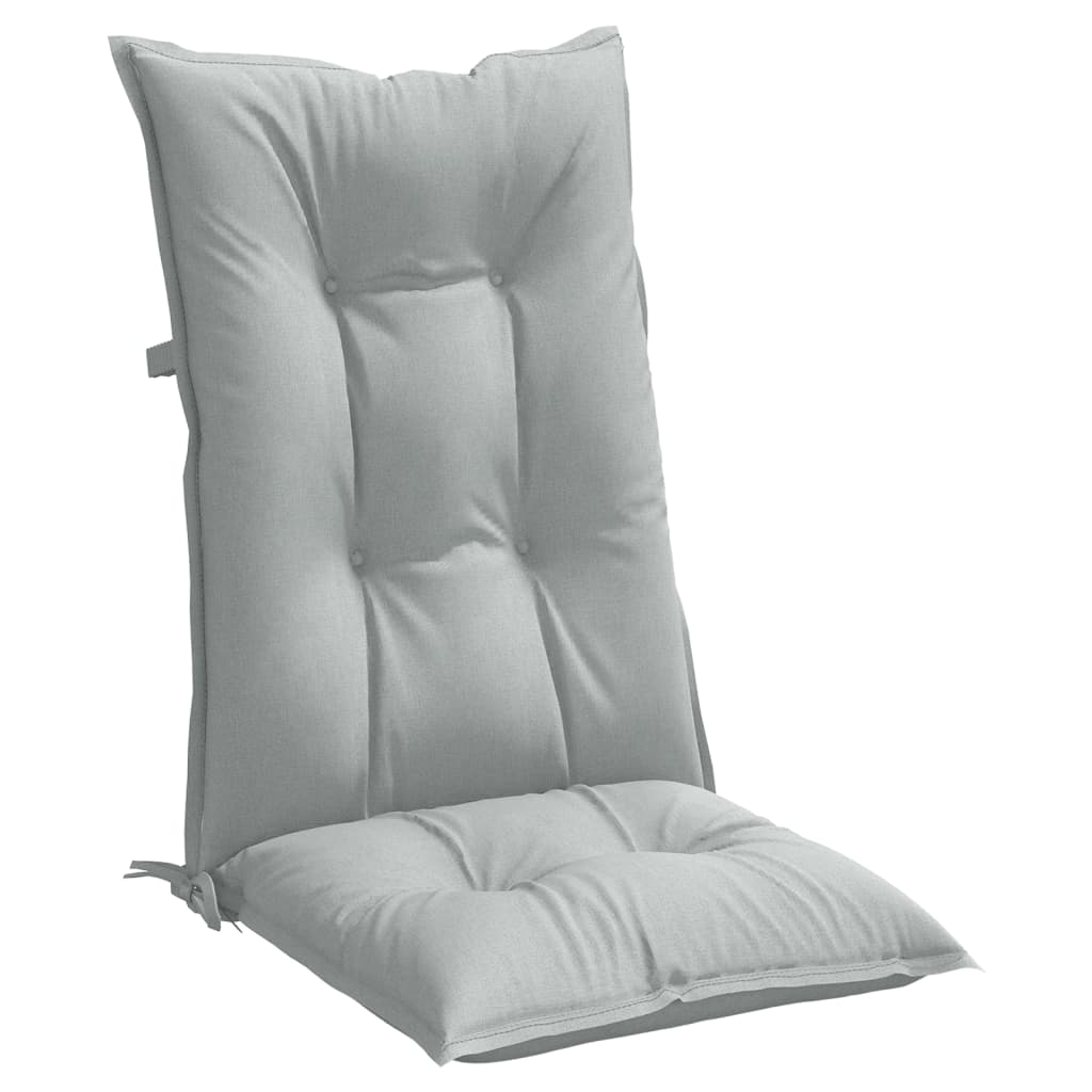 vidaXL Hochlehner-Auflagen 2 Stk. Melange Hellgrau 120x50x7 cm Stoff