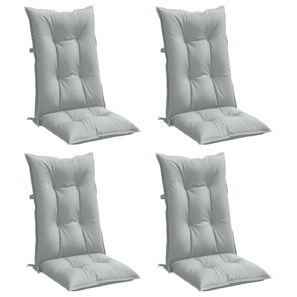 vidaXL Hochlehner-Auflagen 4 Stk. Melange Hellgrau 120x50x7 cm Stoff