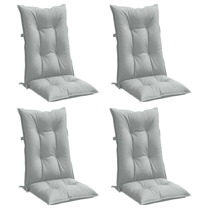 vidaXL Hochlehner-Auflagen 4 Stk. Melange Hellgrau 120x50x7 cm Stoff