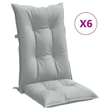 vidaXL Coussins pour chaises à dossier haut 6 pcs. Gris clair chiné 120x50x7 cm Tissu