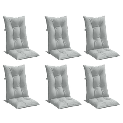 vidaXL Coussins pour chaises à dossier haut 6 pcs. Gris clair chiné 120x50x7 cm Tissu