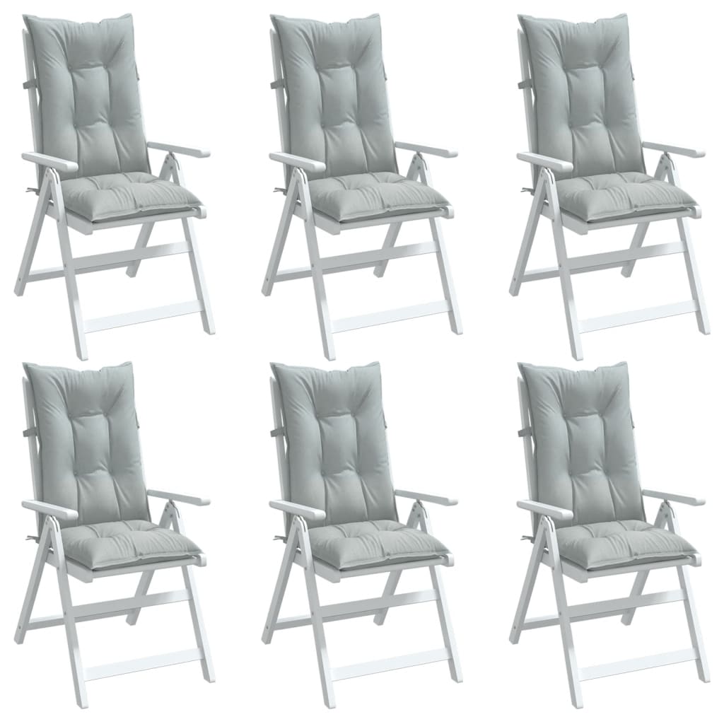vidaXL Coussins pour chaises à dossier haut 6 pcs. Gris clair chiné 120x50x7 cm Tissu