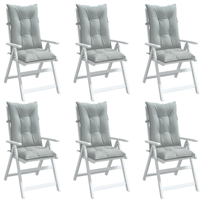 vidaXL Coussins pour chaises à dossier haut 6 pcs. Gris clair chiné 120x50x7 cm Tissu