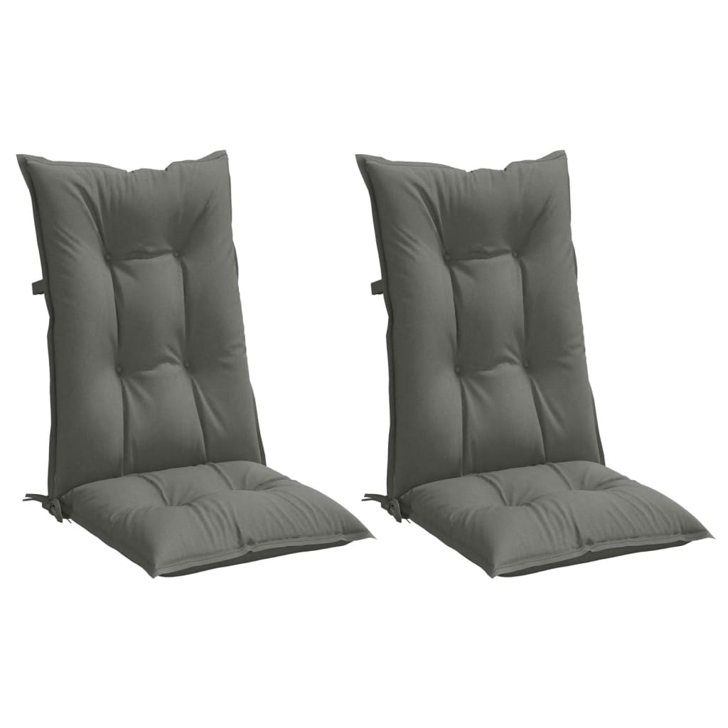 vidaXL Hochlehner-Auflagen 2 Stk. Melange Dunkelgrau 120x50x7cm Stoff